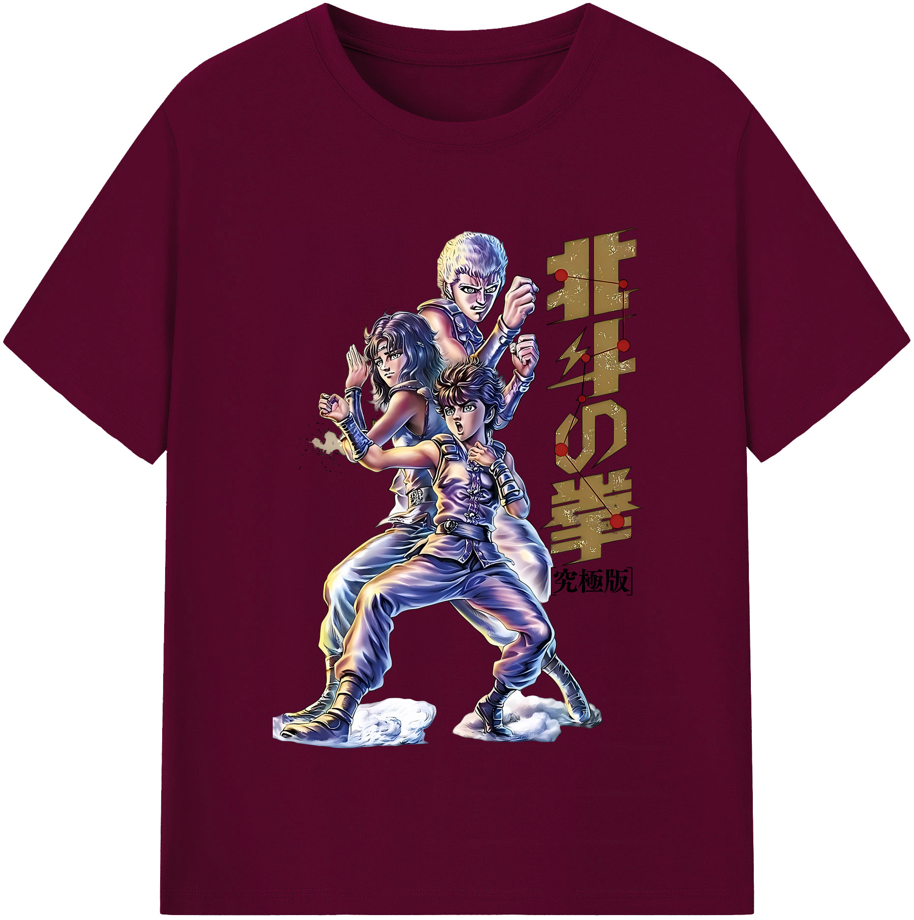 （画像用） 北斗の拳 Fist of the North Star レディースカジュアルプリントTシャツ（綿100％）